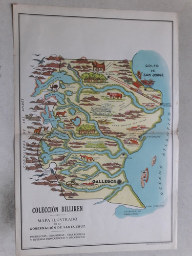 Lamina Billiken Mapa Ilustrado Gobernacion Santa Cruz