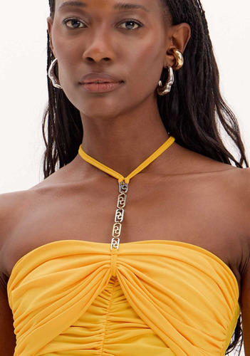 Cropped Drapeado Com Corrente Feminino Adulto Lança Perfume