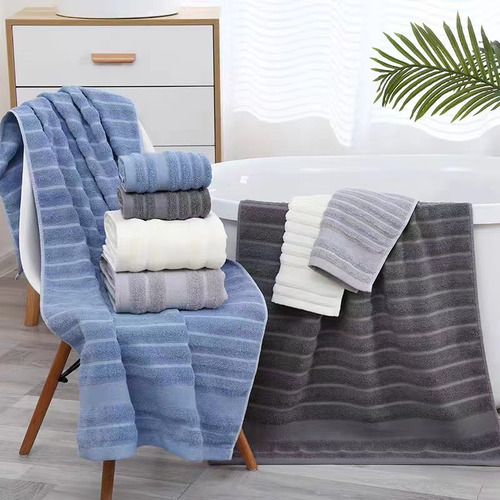 2pcs Toalla De Bano Completo De Algodón Suave 70*140+74*34 Color Azul Toallas Absorbente Tuallas Baño Toalla Para Baño Mayoreo