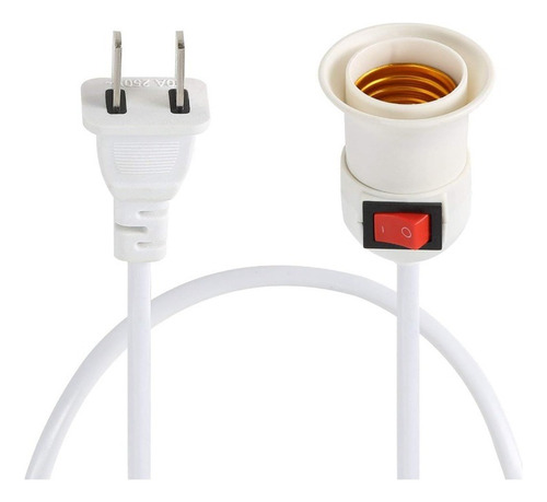 2 Cable Extensión Lampara 7metros Socket Interruptor Enchufe
