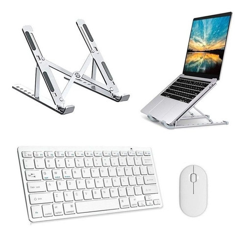 Teclado, Mouse Bluetooth, Suporte Branco P Notebook Lenovo