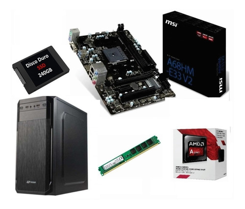 Pc Amd A6 7480 Ssd 240g 4gb Gab Tec Mouse Kit