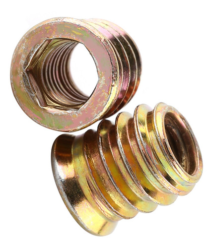Imagen 2 de 10 de Madera Roscada Inserto Tuercas Zinc Acero Al Carbono Muebles