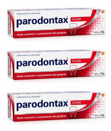 Imagem 1 de 1 de Parodontax Creme Dental C/ Fluor 50g (kit C/03)