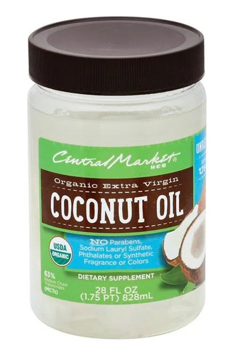 Aceite De Coco Central Market Organico Extra Virgen 828ml