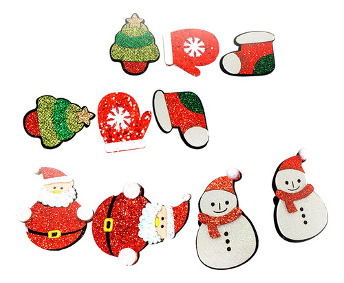 6 Paquete De 2-6 Parches Navideños De 10 Uds., 6 Piezas