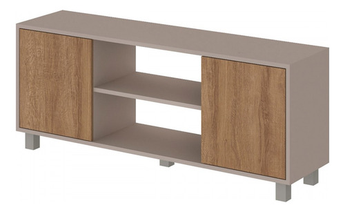 Estante para TV Luka de 2 puertas Fendi/Mel de hasta 50 pulgadas, color marrón claro