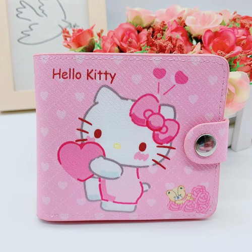 Cartera Corta De Hello Kitty Para Niña, Figura De Dibujos An