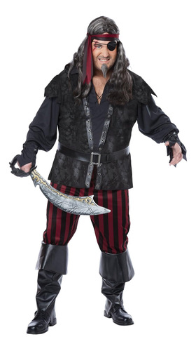 Disfraz De Pirata Rudo Despiadado De Talla Grande Para Hombr