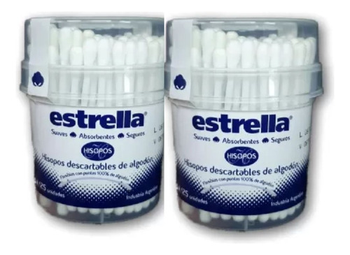 Estrella Hisopos Para Oídos Descartables Kit X2 X125u