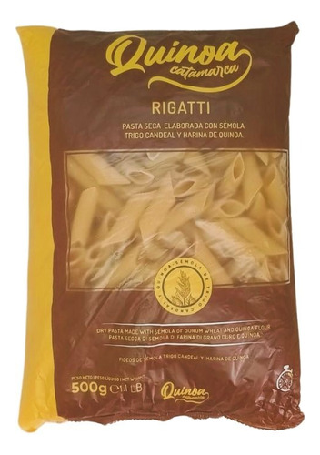 Pasta Seca Qui-noa Catamarca Penne Rigate 3 X 500 Gr