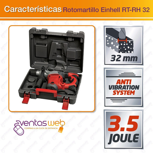 Imagen 5 de 9 de Rotomartillo Taladro Roto Percutor 1250 W Rt-rh32 Einhell