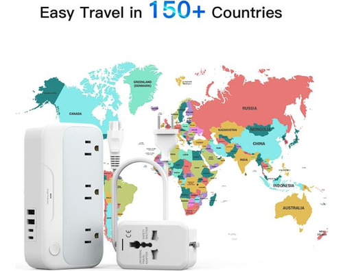 Fbdd Adaptador De Viaje Universal Y Convertidor De Voltaje D