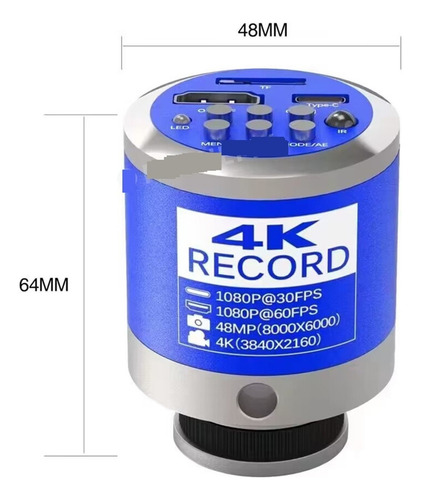 Hd Hdmi Usb 4k 60fps Cámara Industrial Ccd Detector Digital
