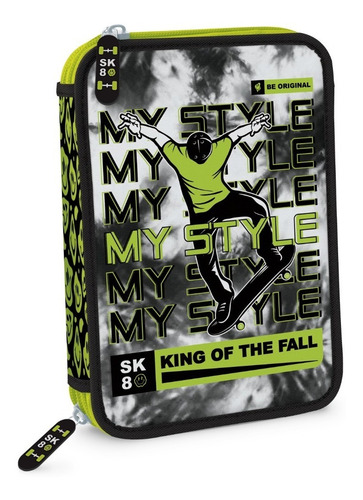 Imagen 1 de 6 de Cartuchera 2 Pisos Skater My Style Sk8 King Of The Fall