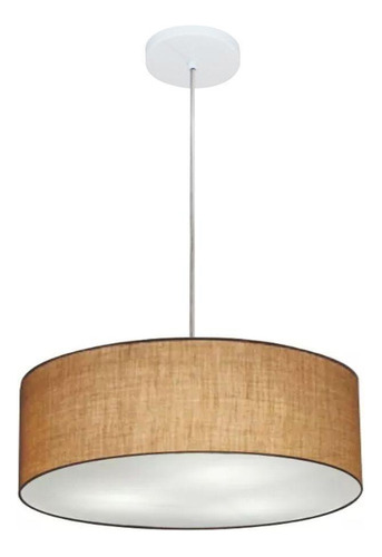 Lustre Pendente Cilíndrico Vivare Md-4132 Cúpula Em Tecido 4