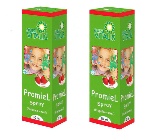 Pack 2 Promiel Spray Propoleo Para Niños 30ml C/u Sabor Natural A.v