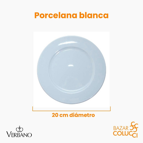 X6 Plato Postre Línea María, Verbano - Bazar Colucci