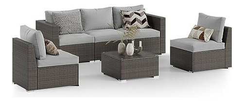 Conjunto De Muebles De Patio 6 Piezas Compatible Con Jardín.