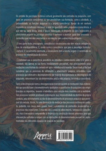 Inconsciente e Adoecimento Psíquico na Psicologia Soviética, de da Silva, Flávia Gonçalves. Editorial Appris Editora e Livraria Eireli - ME, capa mole em português, 2022