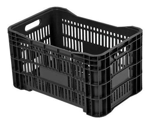 3 cajas de plástico agrícolas negras para verduras de 46 l +nf-e