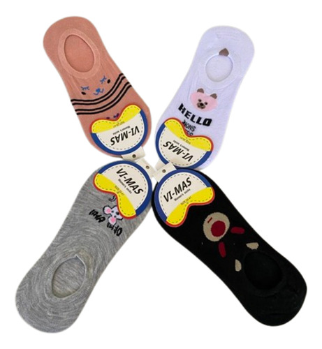 Pack 12 Pares Calcetines Mujer Tobilleras Diseños Animales