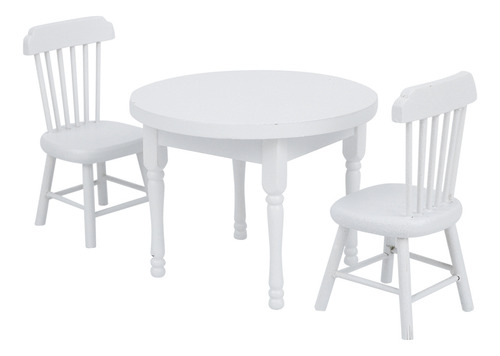 Mesa Doll House 1:12 Sillas De Comedor Redondas, Minimuebles