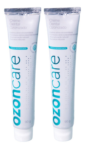 Creme Dental Ozonizado Clareador Gengivite Sem Flúor - Kit 2