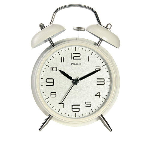 Reloj Despertador Alarma Fuerte Clásico Blanco Blakhelmet E