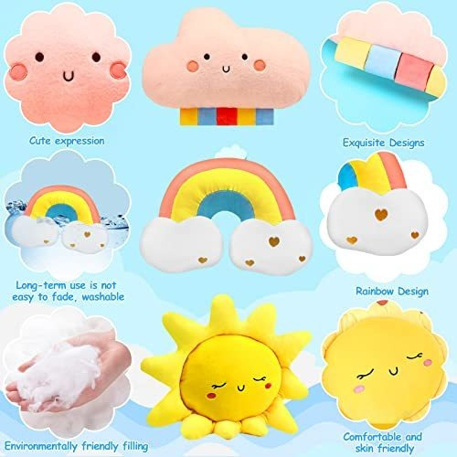 Almohada Nube Arcoíris Sol Luna Estrella 3 Pzs. Infantil