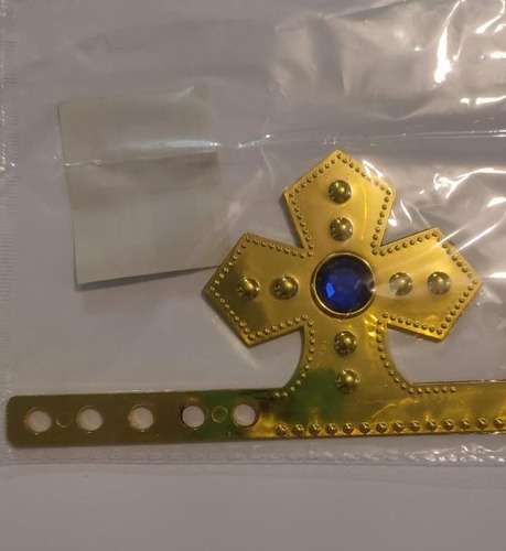 Coroa Principe Rei Infantil Metalizada Dobrável Regulável Cor Dourado