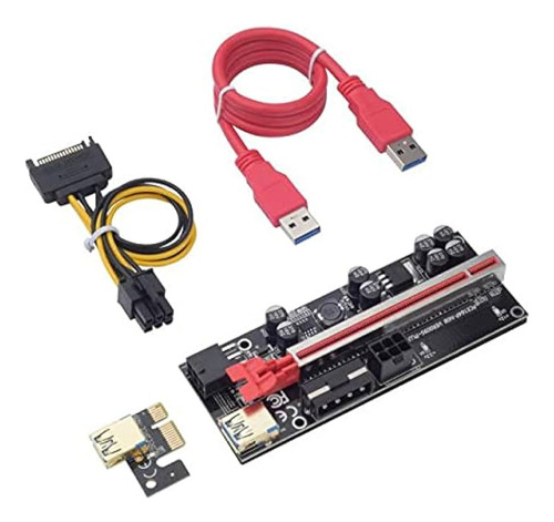 Kit 2x Placa Riser 4 Capacitores Pci-e 1x Para 16x Ver009s