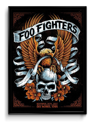 Cuadro Foo Fighters M2 30x40 (marco + Lámina + Vidrio)