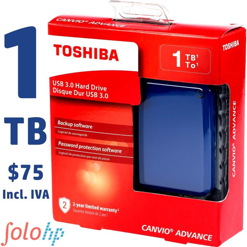 Disco Duro Externo 1tb Toshiba Advance Gartía 2años 2colores