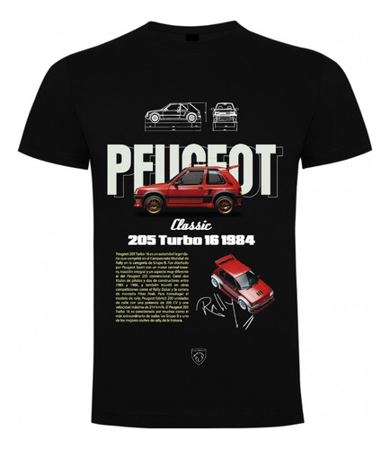 Polera Unisex Para Niños - 205 Turbo - Peugeot