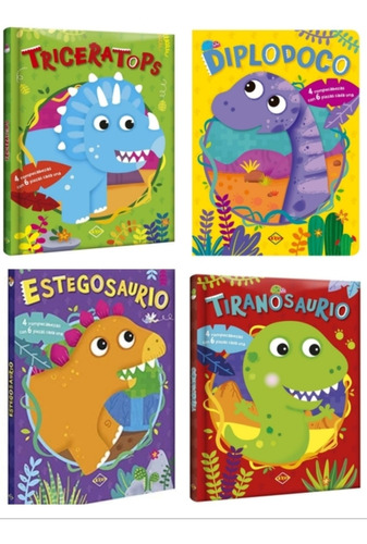 Colección 4 Libros Rompecabezas Tiranosaurio, Triceratops...