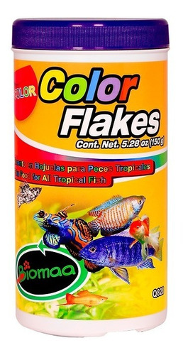 Alimento Para Peces Color Flakes 150 Gr Biomaa 2 Piezas