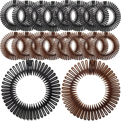 20 Diademas Elásticas Circulares De Plástico Flexible Con