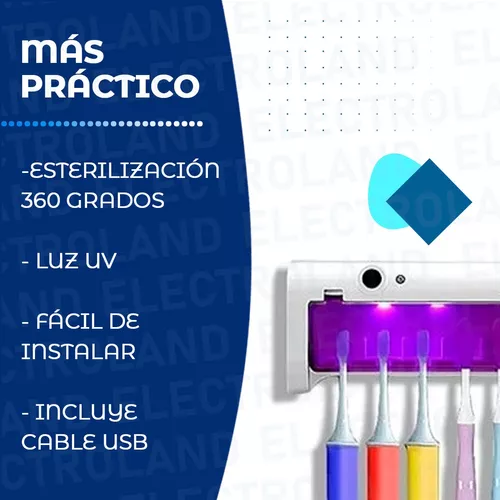 Esterilizador con luz UV, limpiador de soporte para cepillo de dientes y  dispens