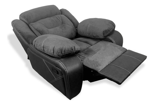 Sillón Reclinable Reposet Sofá Individual Para Hogar Moderno Color Gris
