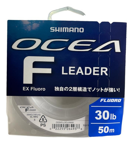 Tanza Leader Fluorocarbono Shimano Ocea 30lbs - 50 Mts - Lo 