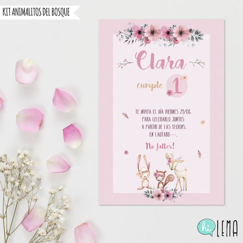 Kit Imprimible Bosque Nena Deco + Candy Bar