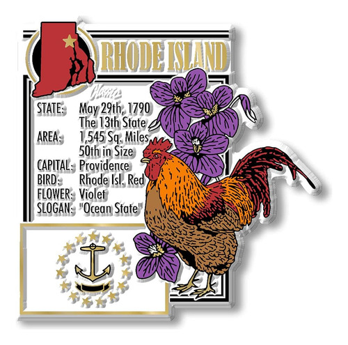 Juego De 6 Imanes Estatales De Rhode Island