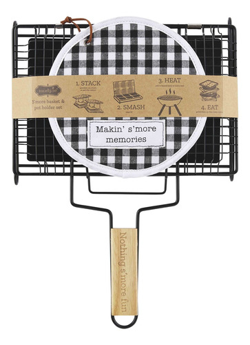Mud Pie Juego Soporte Para Olla Cesta Smore