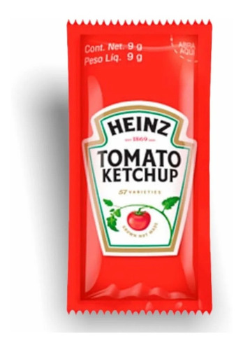 Ketchup Heinz Sachet Bolsa De 250 Unidades