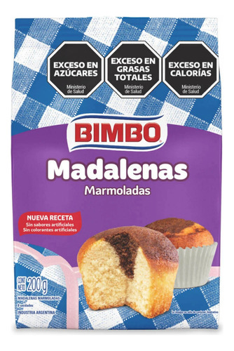 Madalenas Bimbo de marmoladas vainilla y chocolate 190 g