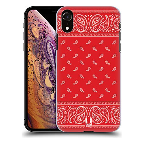 Head Case Designs Square Red Classic Paisley Bandana Caja