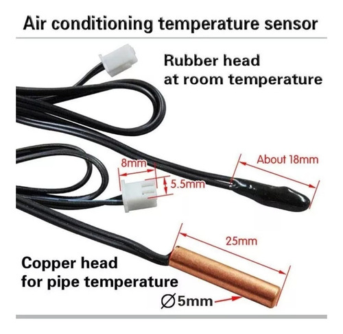 Sensor Temperatura Ambiente Para Minisplit 10 Ohms Noinverte