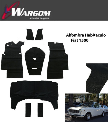 Alfombra Habitáculo Boucle Fiat 1500 Negro