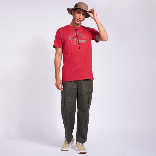 Remera Hombre Kevingston Florida Estampada Classic Rojo